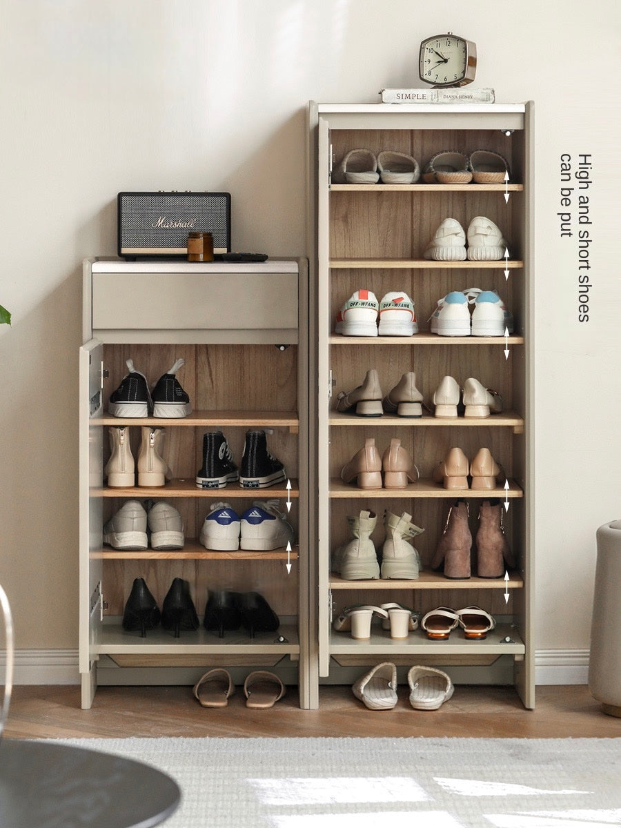 Poplar solid wood light luxury slate entrance shoe cabinet "