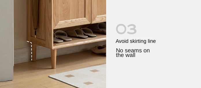 Oak, Rubberwood Solid Wood Shoe Cabinet