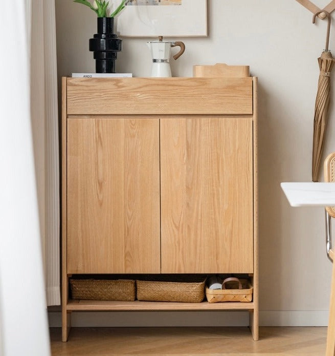 Oak Solid Wood Nordic Rock Slab Shoe Cabinet