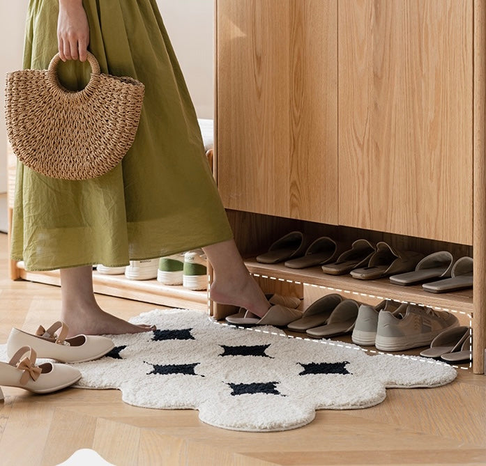 Oak Solid Wood Nordic Rock Slab Shoe Cabinet