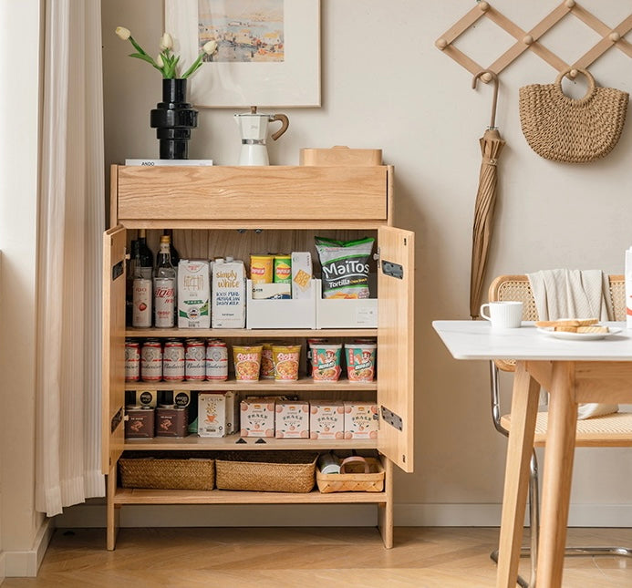 Oak Solid Wood Nordic Rock Slab Shoe Cabinet