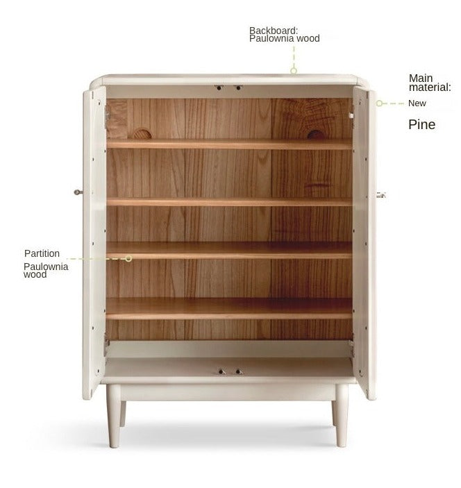 Solid wood cream shoe cabinet "