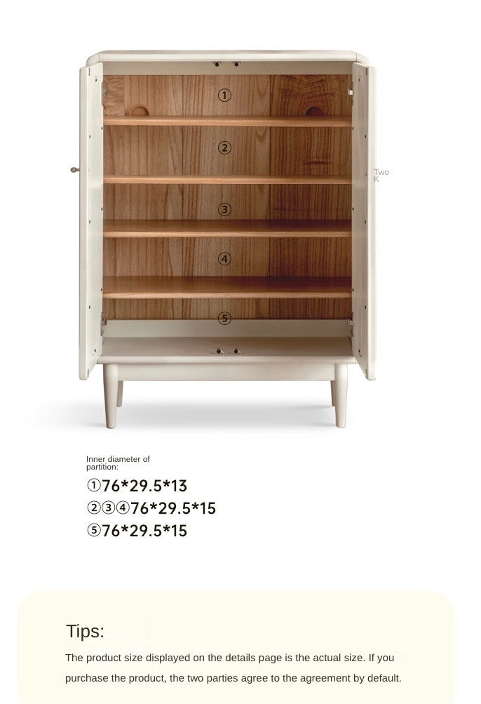 Solid wood cream shoe cabinet "