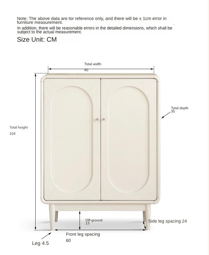 Solid wood cream shoe cabinet "