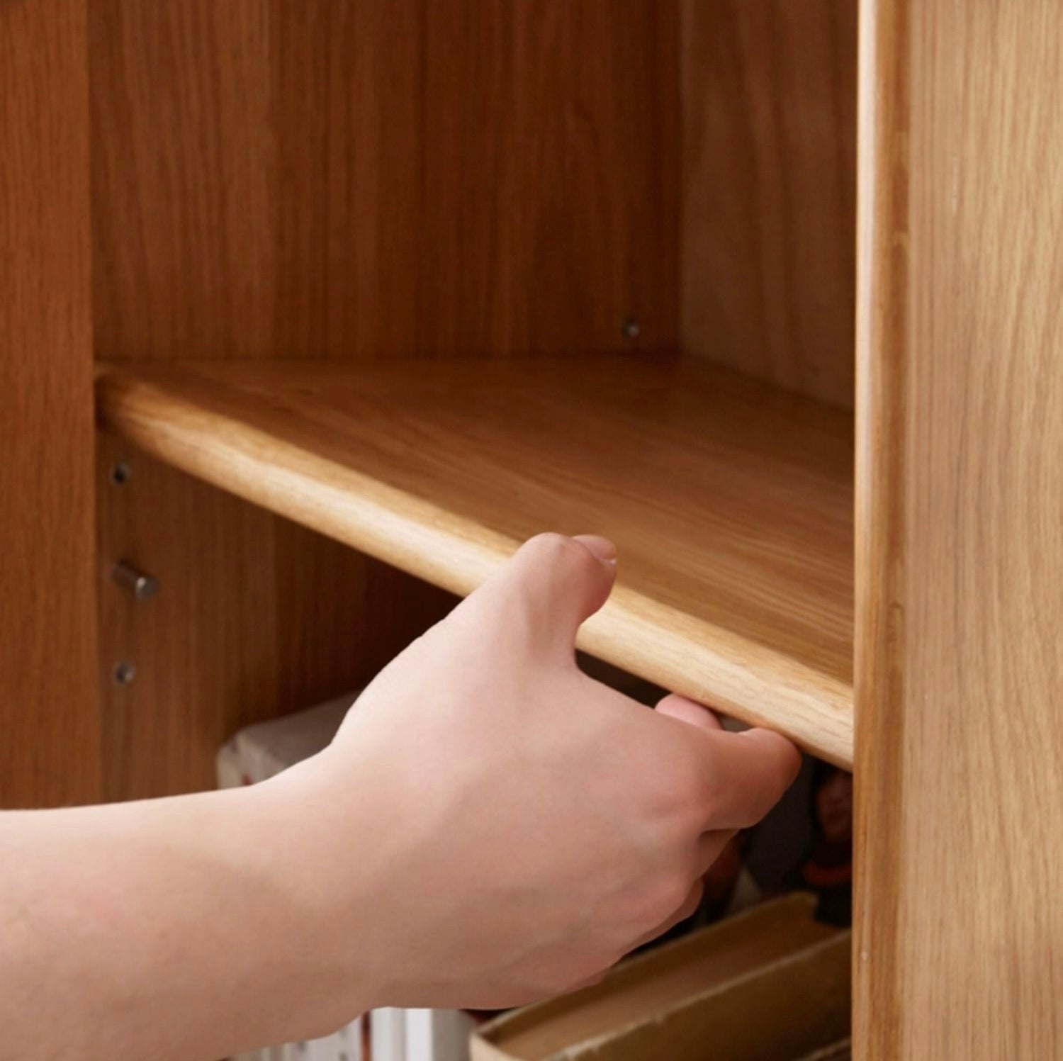 Oak Solid Wood TV High Side Cabinet Glass Door