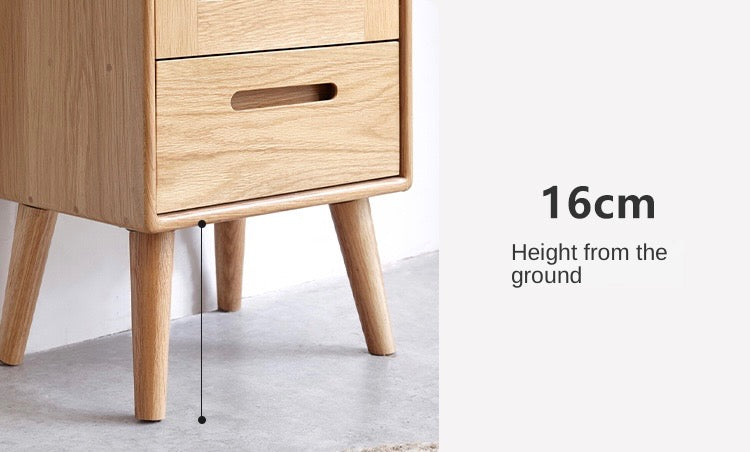 Oak Solid Wood TV High Side Cabinet Glass Door