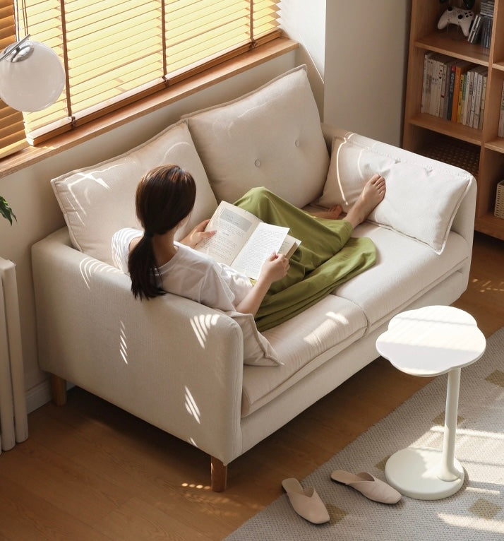 Fabric White Cream Style Sofa.