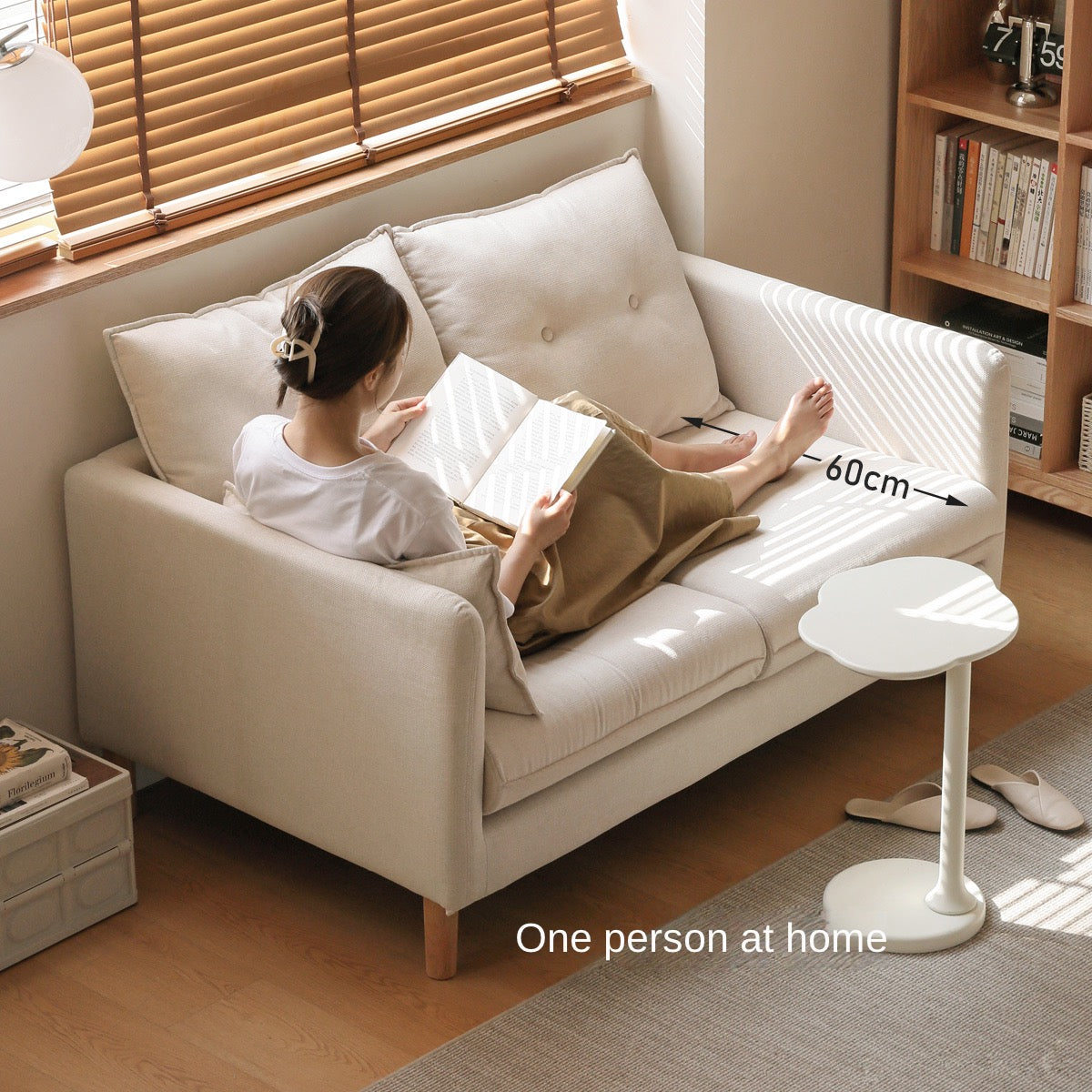 Fabric White Cream Style Sofa.