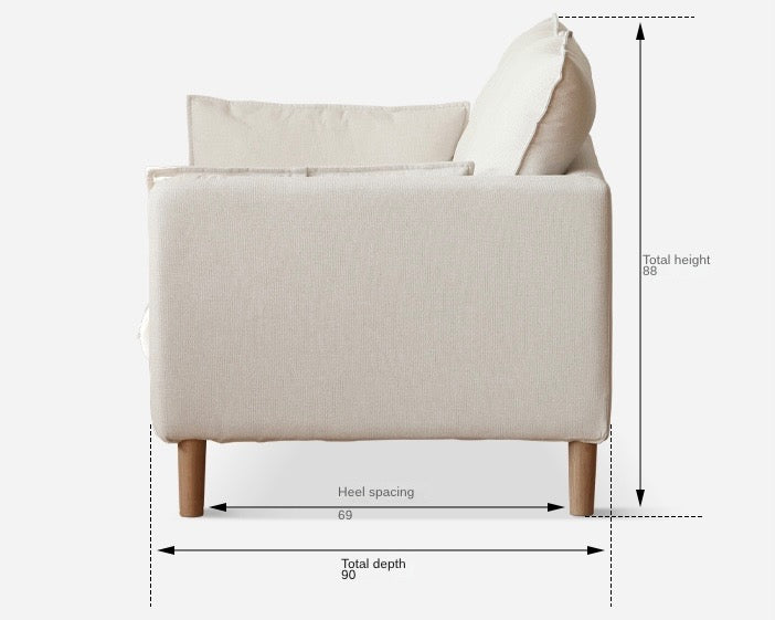 Fabric White Cream Style Sofa.