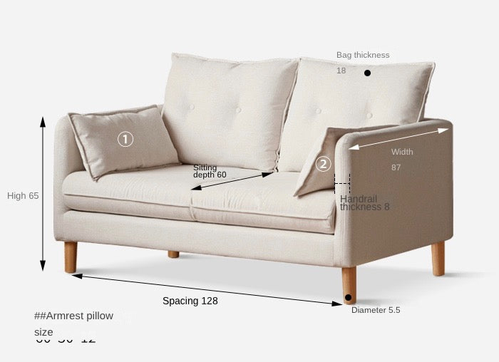 Fabric White Cream Style Sofa.