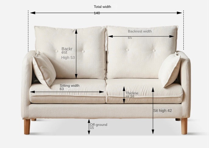 Fabric White Cream Style Sofa.