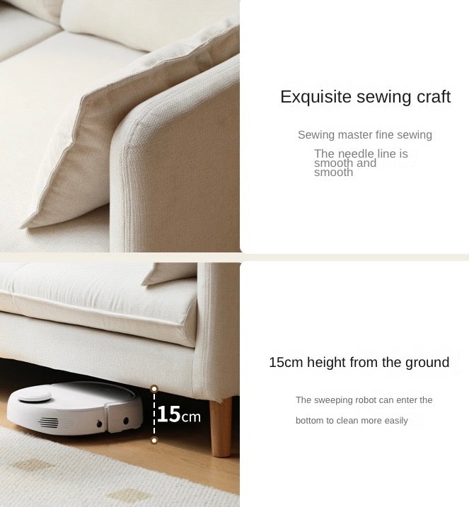 Fabric White Cream Style Sofa.