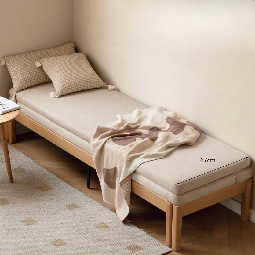 Oak Solid Wood Sofa Bed Folding Multi-functional Telescopic