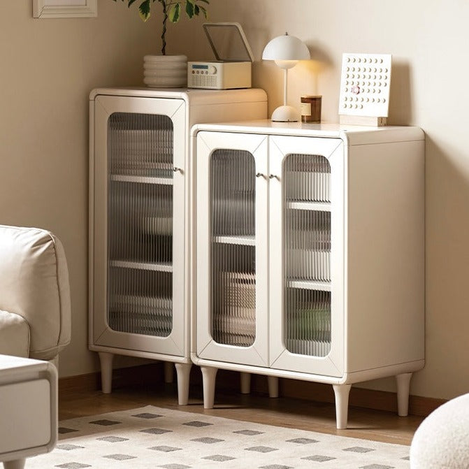 Poplar Solid Wood Side Cabinet Cream Style