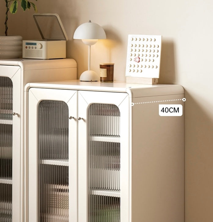 Poplar Solid Wood Side Cabinet Cream Style