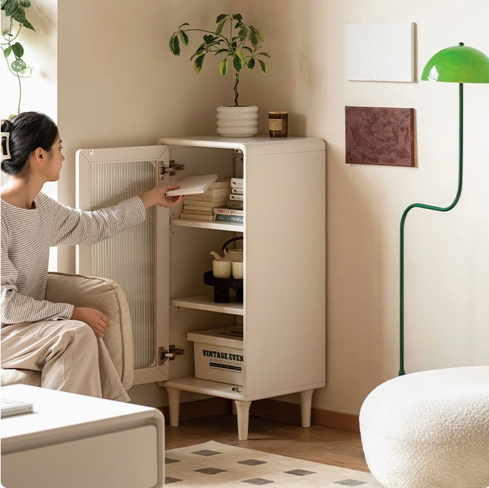 Poplar Solid Wood Side Cabinet Cream Style