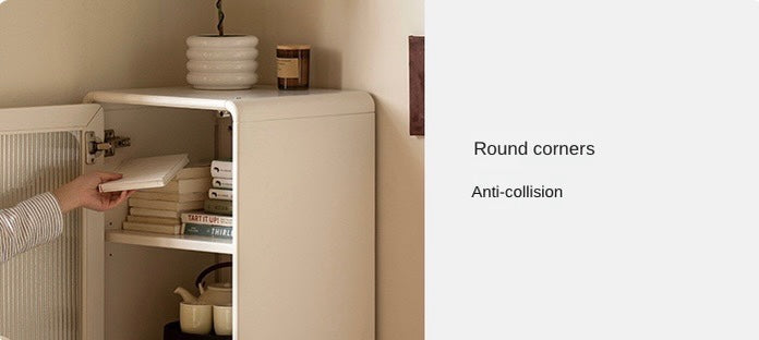Poplar Solid Wood Side Cabinet Cream Style