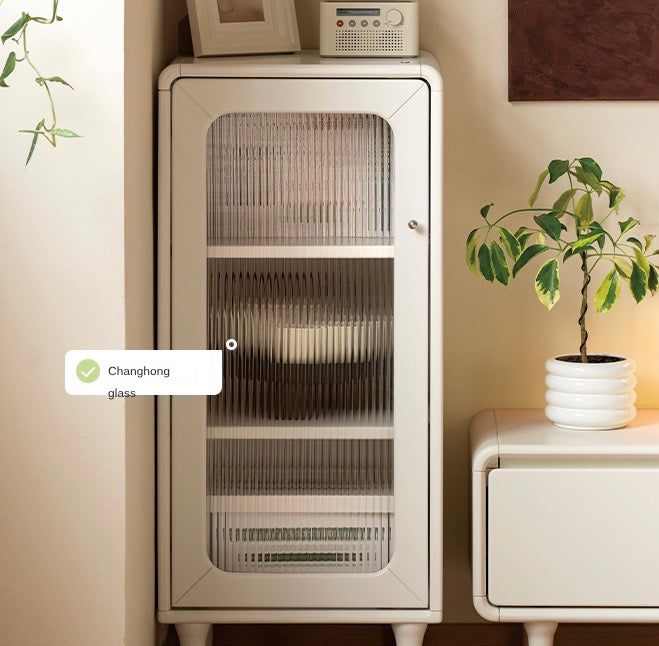 Poplar Solid Wood Side Cabinet Cream Style