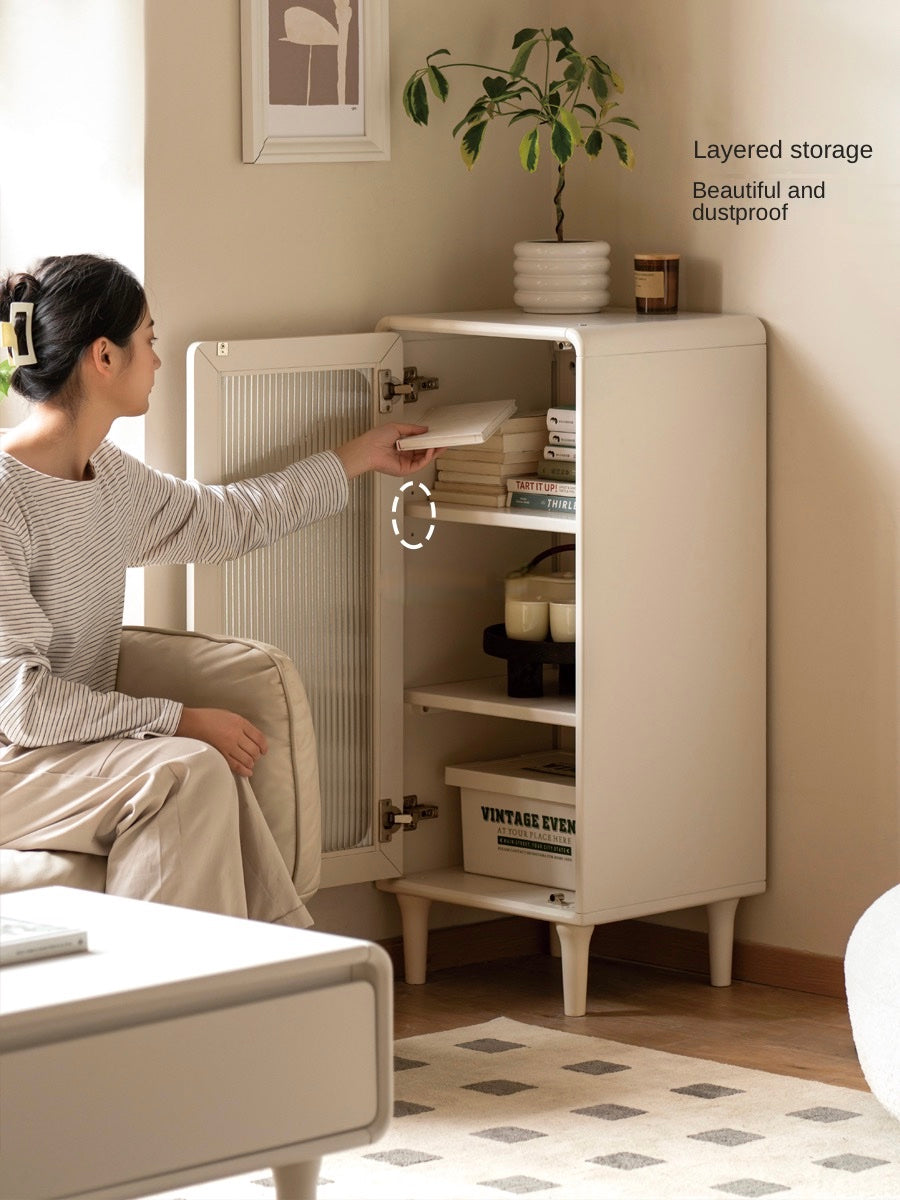 Poplar Solid Wood Side Cabinet Cream Style