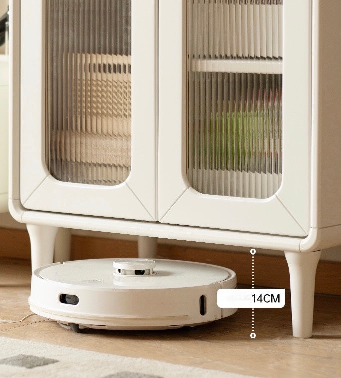 Poplar Solid Wood Side Cabinet Cream Style
