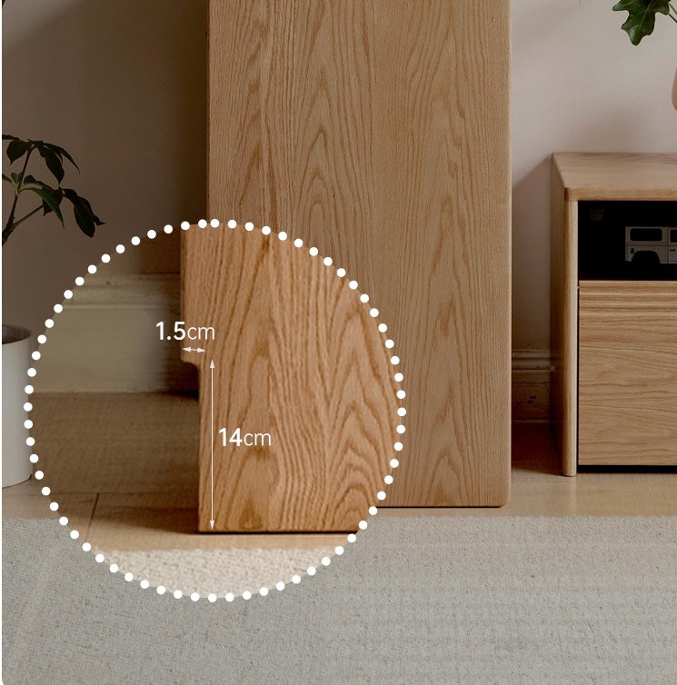 Oak Solid Wood Sweeping Robot Storage Side Cabinet Rock Slab