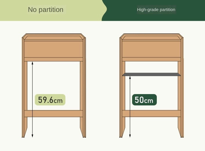 Oak Solid Wood Sweeping Robot Storage Side Cabinet Rock Slab.