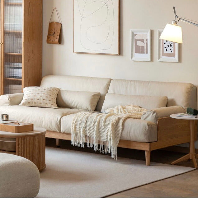 Oak Solid Wood Down Sofa.