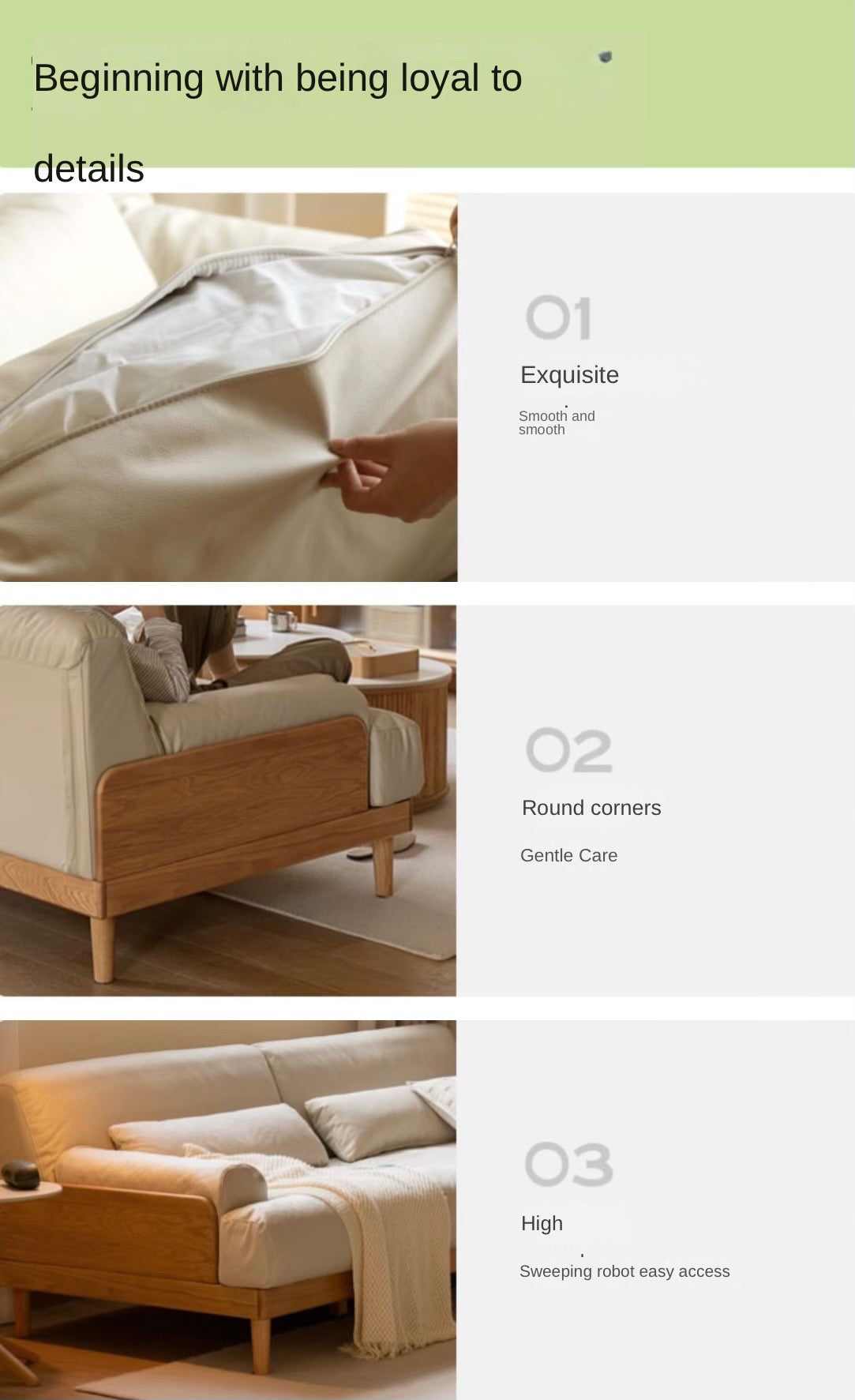 Oak Solid Wood Down Sofa.