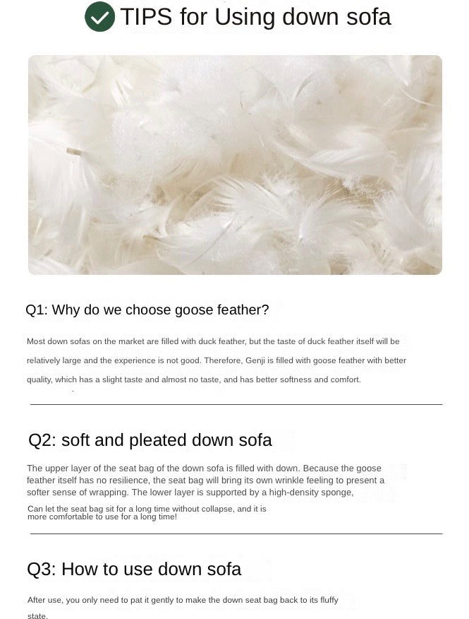 Oak Solid Wood Down Sofa.