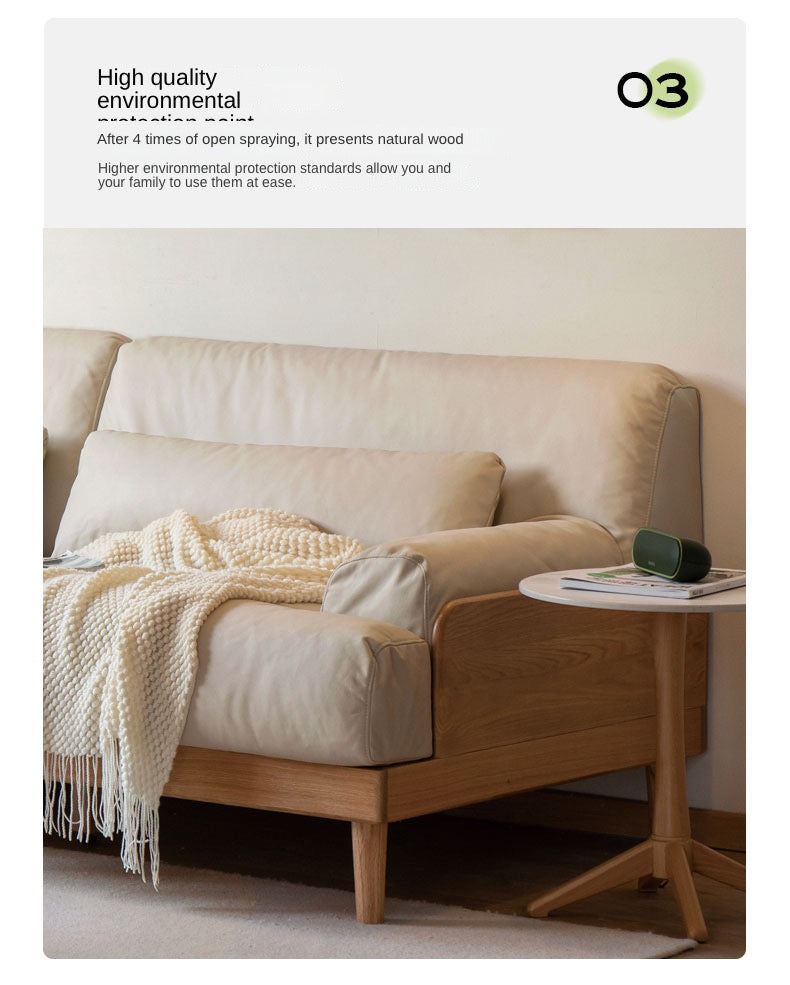 Oak Solid Wood Down Sofa.