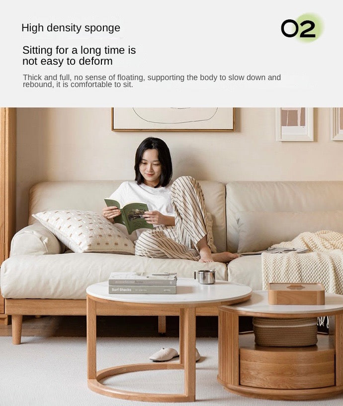 Oak Solid Wood Down Sofa.