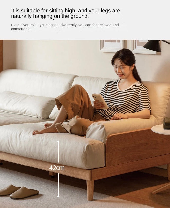 Oak Solid Wood Down Sofa.