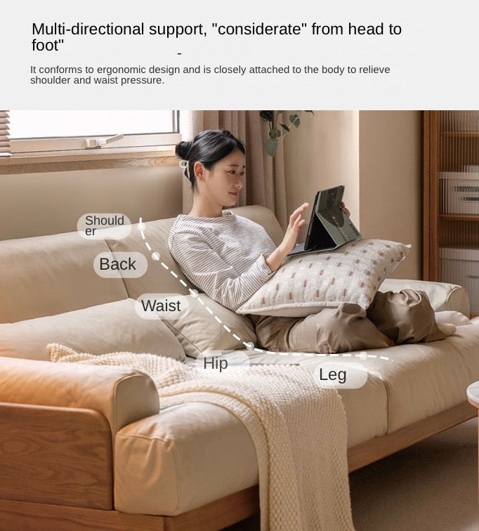 Oak Solid Wood Down Sofa.