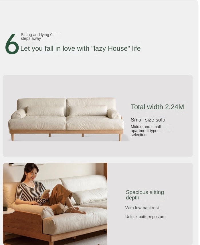 Oak Solid Wood Down Sofa.