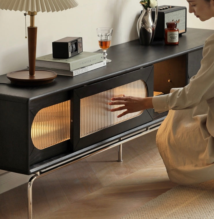 Oak Solid Wood Light French TV Cabinet.