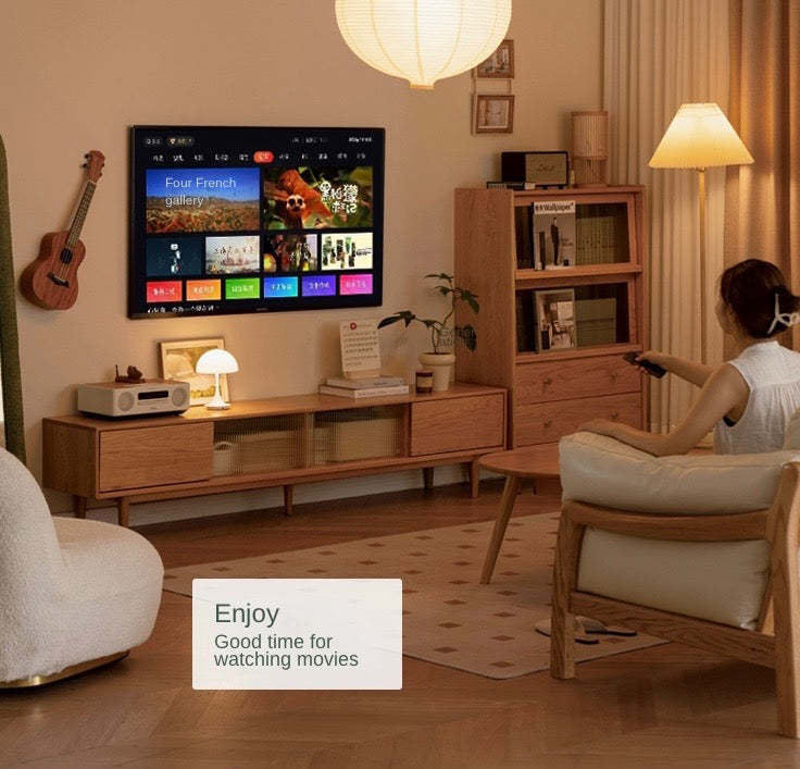 Oak Solid Wood TV Cabinet Modern