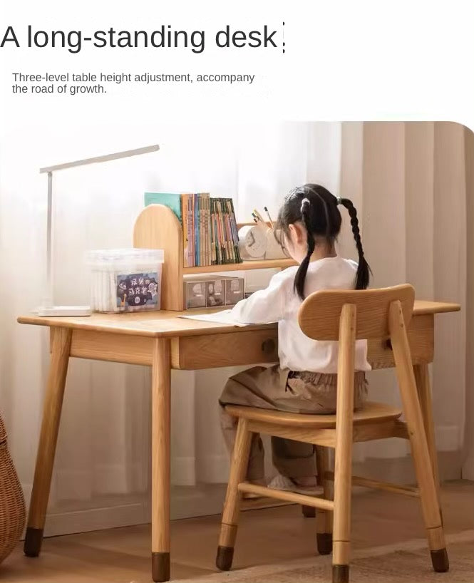 Oak solid Wood аdjustable Study Desk, Kids Kraft table Oak solid Wood