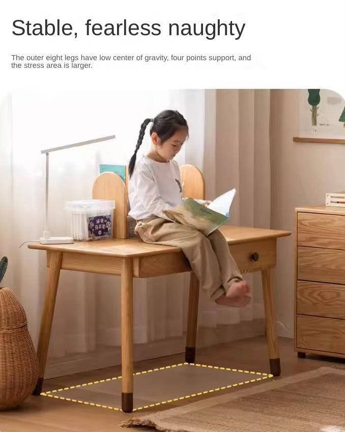 Oak solid Wood аdjustable Study Desk, Kids Kraft table Oak solid Wood