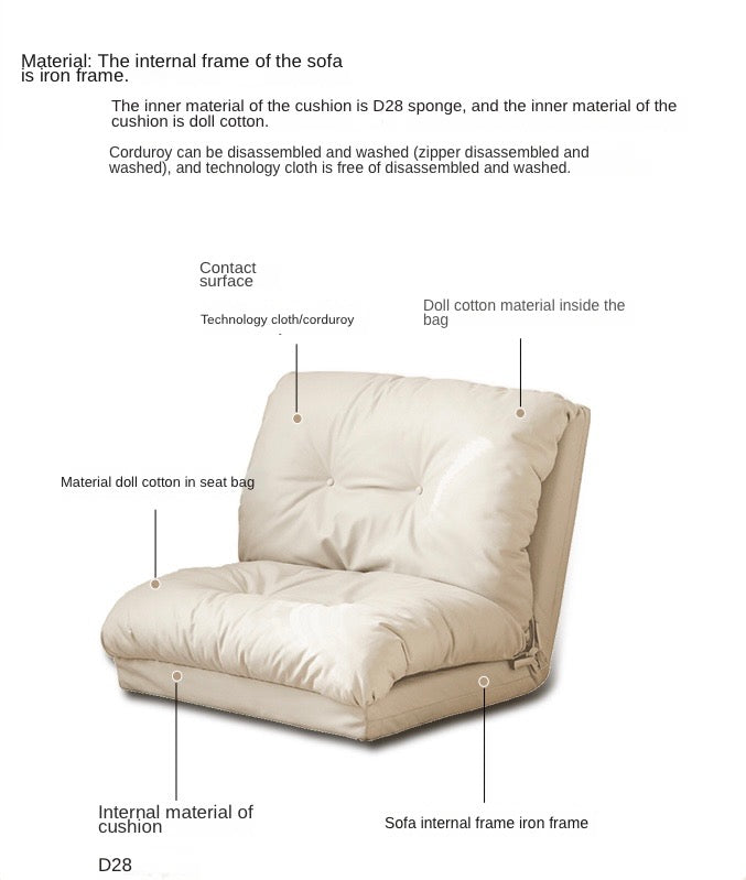 Technology Cloth Sofa Bed, Cream Style Leisure