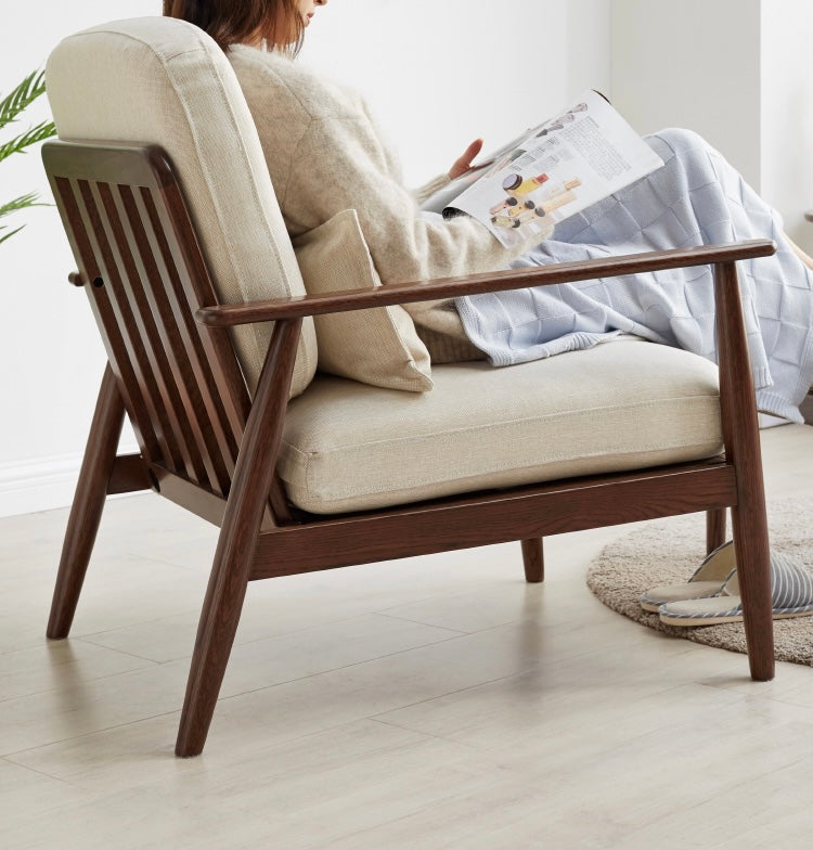Oak Solid Wood Walnut Color Leisure Combination