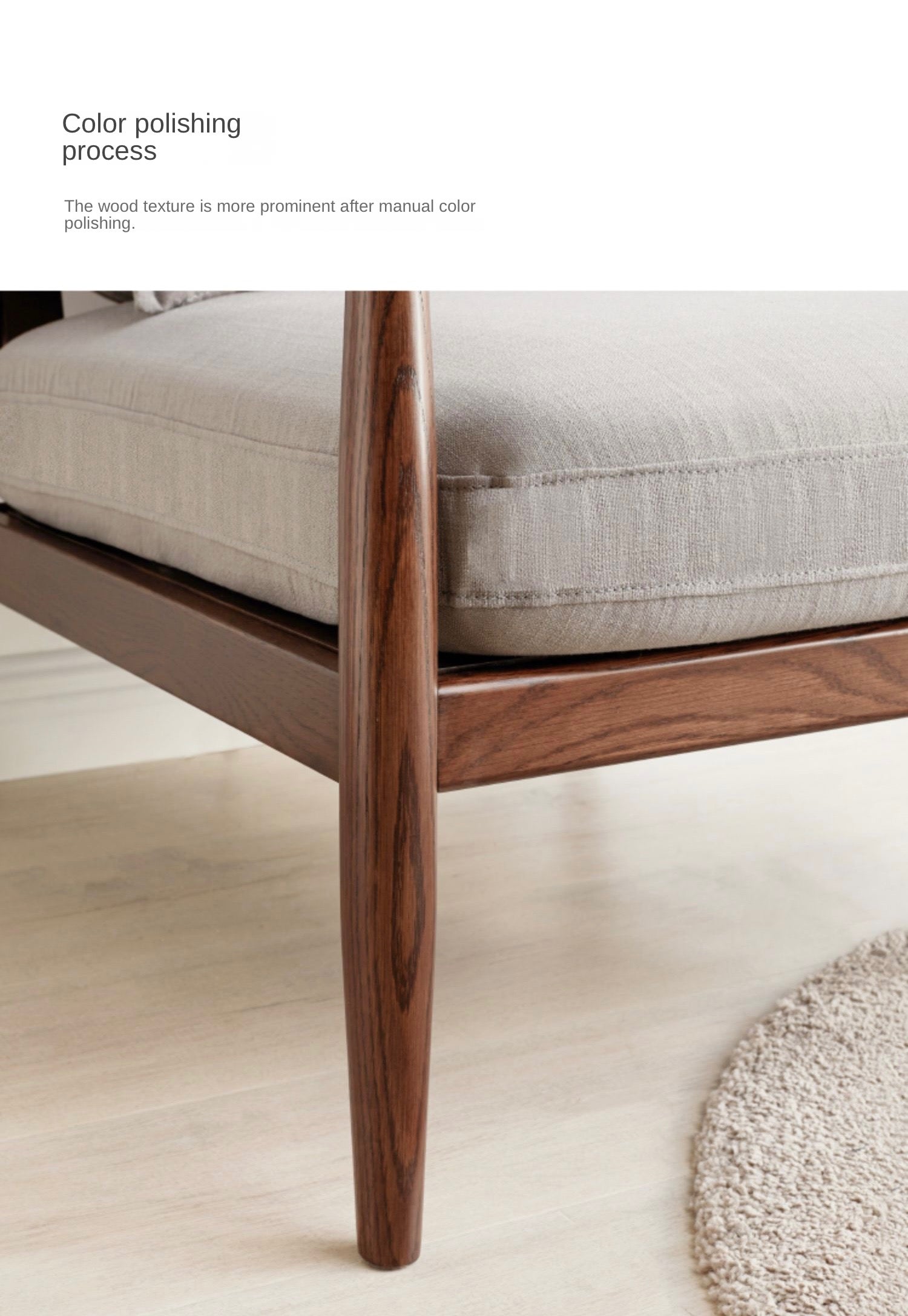 Oak Solid Wood Walnut Color Leisure Combination