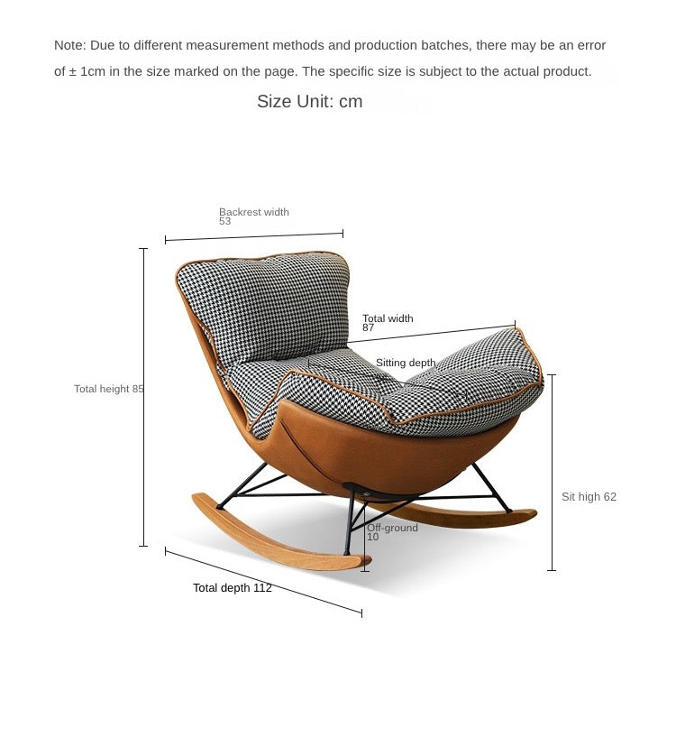 Beech Solid Wood Light Luxurious Lazy Rocking Leisure Down Fabric )