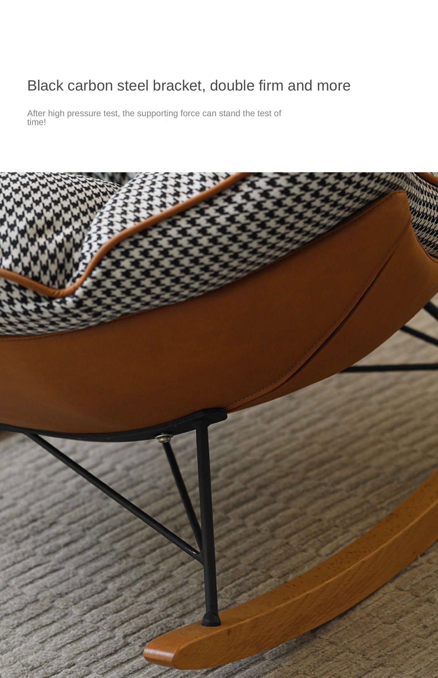 Beech Solid Wood Light Luxurious Lazy Rocking Leisure Down Fabric )