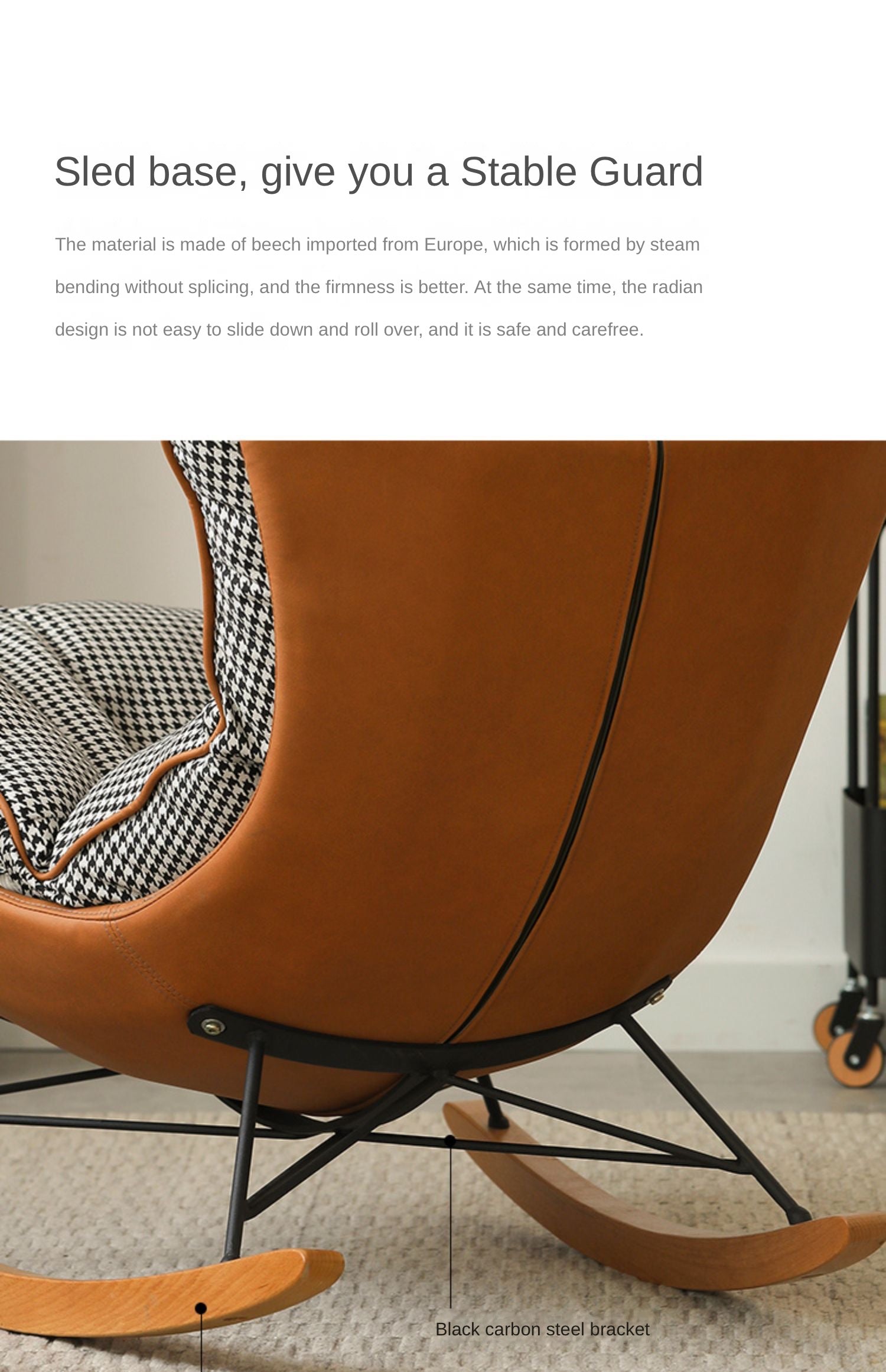 Beech Solid Wood Light Luxurious Lazy Rocking Leisure Down Fabric )