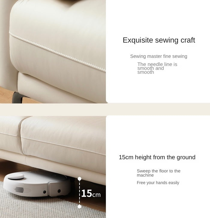 First Layer Cowhide Leather Goose Down Sofa.