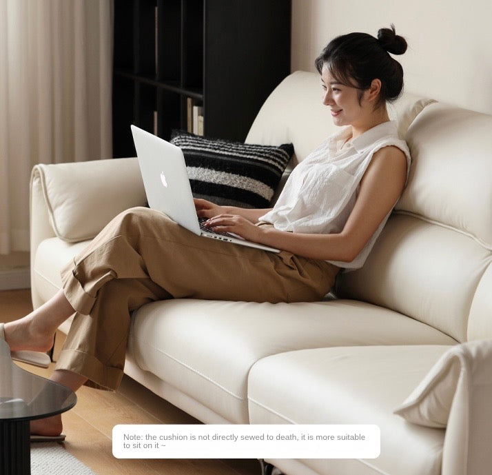 First Layer Cowhide Leather Goose Down Sofa.