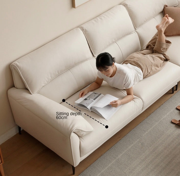 First Layer Cowhide Leather Goose Down Sofa.