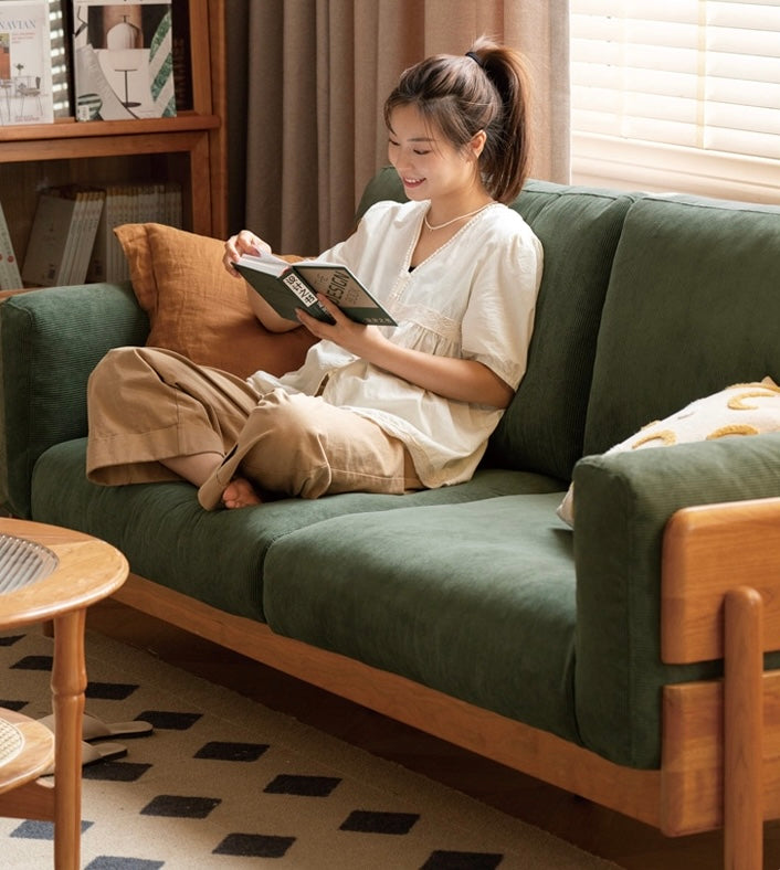 Cherry, Oak Solid Wood Antique Style Sofa.