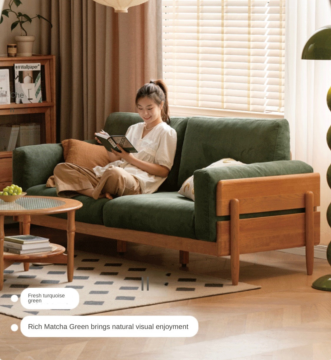 Cherry, Oak Solid Wood Antique Style Sofa.