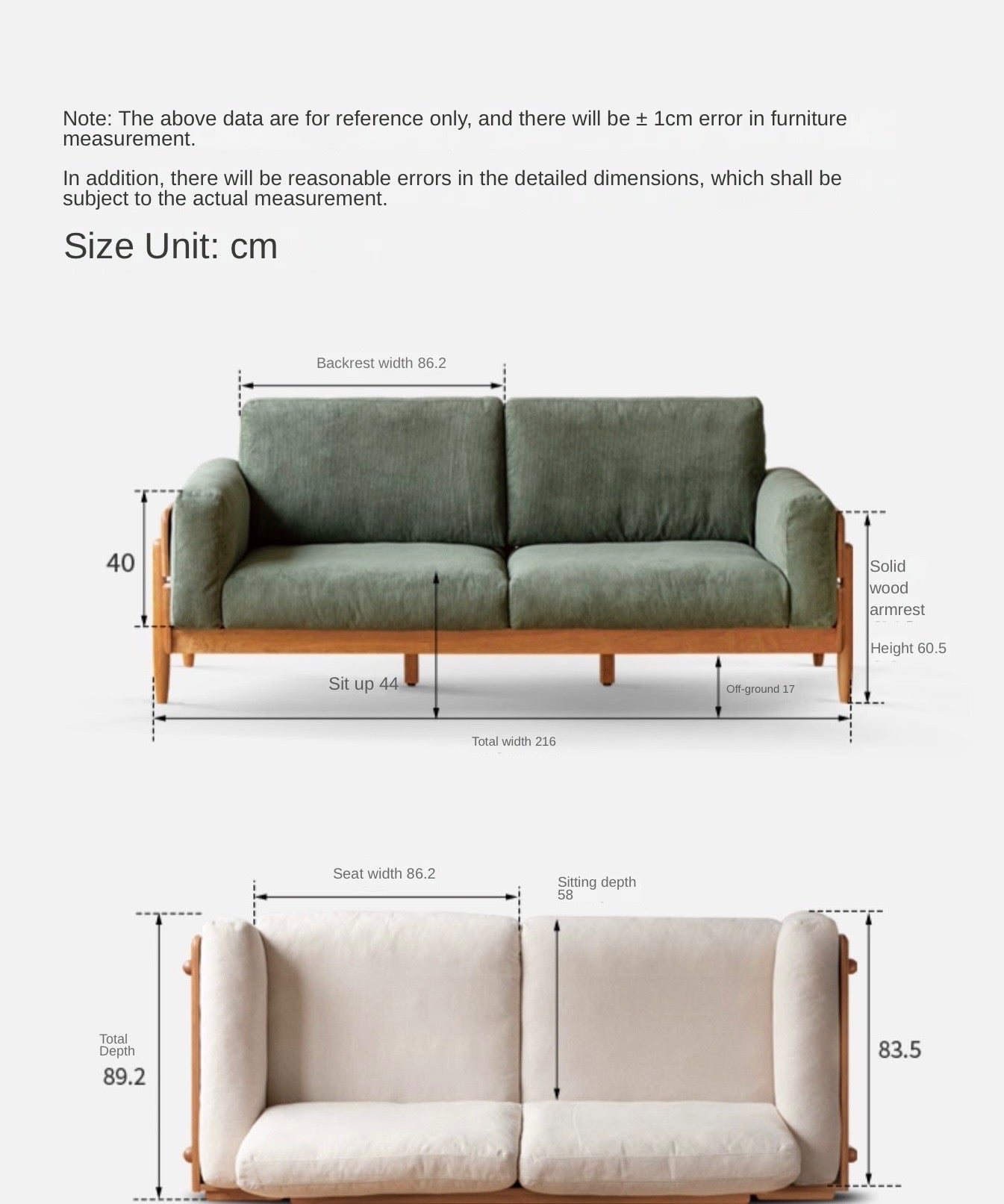 Cherry, Oak Solid Wood Antique Style Sofa.